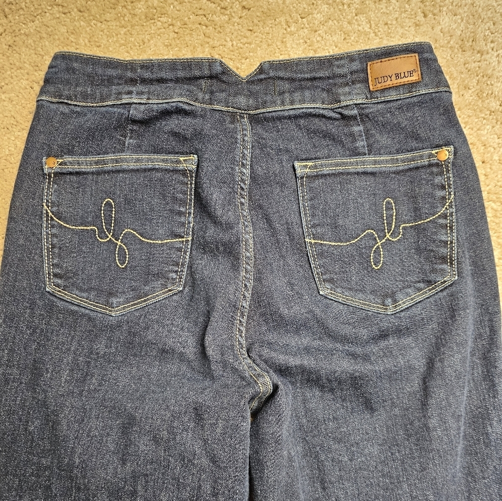 Judy Blue High Waist Wide Leg‎ Jeans Size 29 Dark Wash JB88579 DK - Picture 9 of 10